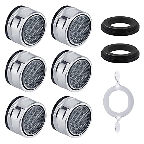 M24, 6 piezas de grifo colador con rosca exterior, boquilla mezcladora con filtro de acero inoxidable y ABS, incluye 8 juntas y 1 llave Perlator cromada Cover