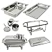 SUPER DEAL 8 Qt Stainless Steel 6 Pack Full Size Chafer Dish w/Water Pan, Food Pan, Fuel Holder and Lid For Buffet/Weddings/Parties/Banquets/Catering Events (6)