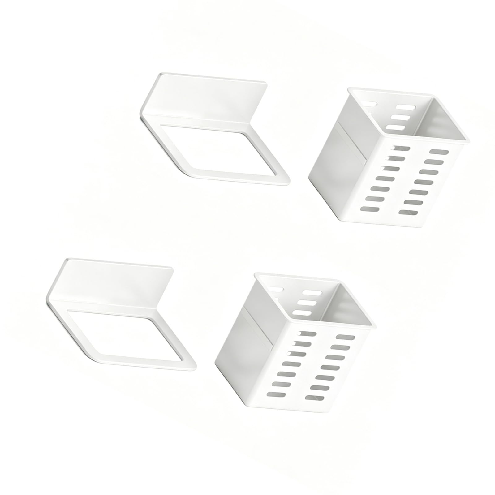 Lerpwige White Strong Adhesive Wall Mounted Chopsticks Organizer Multipurpose Rack For Utensil Brushes And Accessories Household Tool Planner