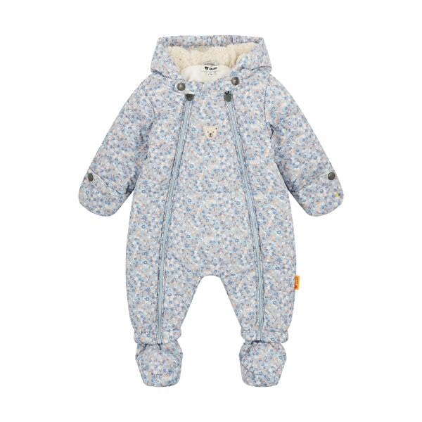Steiff Schneeanzug EU Größe 56 cashmere blue, warmer Winter Overall, mit Kapuze, ideal für Schnee & Outdoor, Skianzug für Kinder, waschmaschinenfest