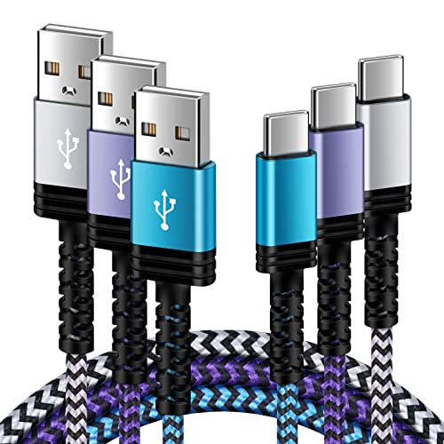 Galaxy S24 Type C Charger Fast Charging Cable 3/6/10FT 3.1A USB-A to USB C Charger Braided Cord for Samsung Galaxy S24 S23 Ultra S22 S21 S20 S10 S9 Plus Note 20 A54 A25 A15 A14 A13,A03S,Pixel 8 7 Pro