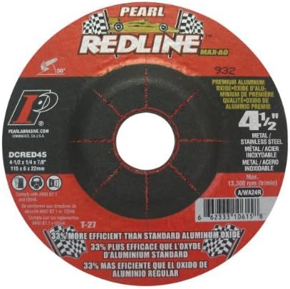Pearl Abrasive DCRED45 4-1/2 by 1/4 by 7/8 Depressed Center Grinding Wheels by Pearl Abrasive (25/bx )