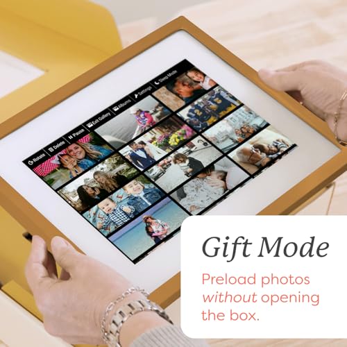 Image of Skylight Digital Picture Frame - WiFi Enabled with Load from Phone Capability, Touch Screen Digital Photo Frame Display - Customizable Gift for Friends and Family - 10 Inch Gold