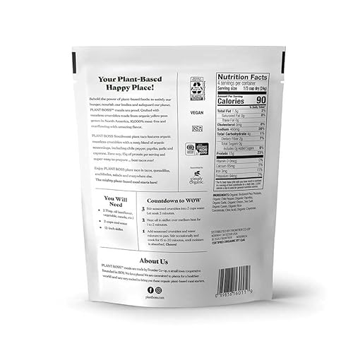 Plant Boss Organic Southwest Plant Taco Meatless Crumbles, 3.35 Ounce Bag #TOP1