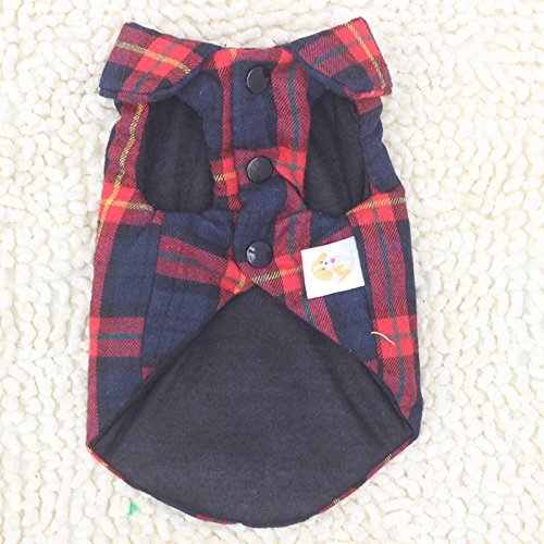Harikaji Pet Clothes, England Plaid Double Layer Flannel T-Shirt Autumn Winter Warm Dog Clothes For Small Or Medium Pet Dogs Clothing Chihuahua Yorkshire Poodle Apparel Costumes (Xs, Red) #TOP2