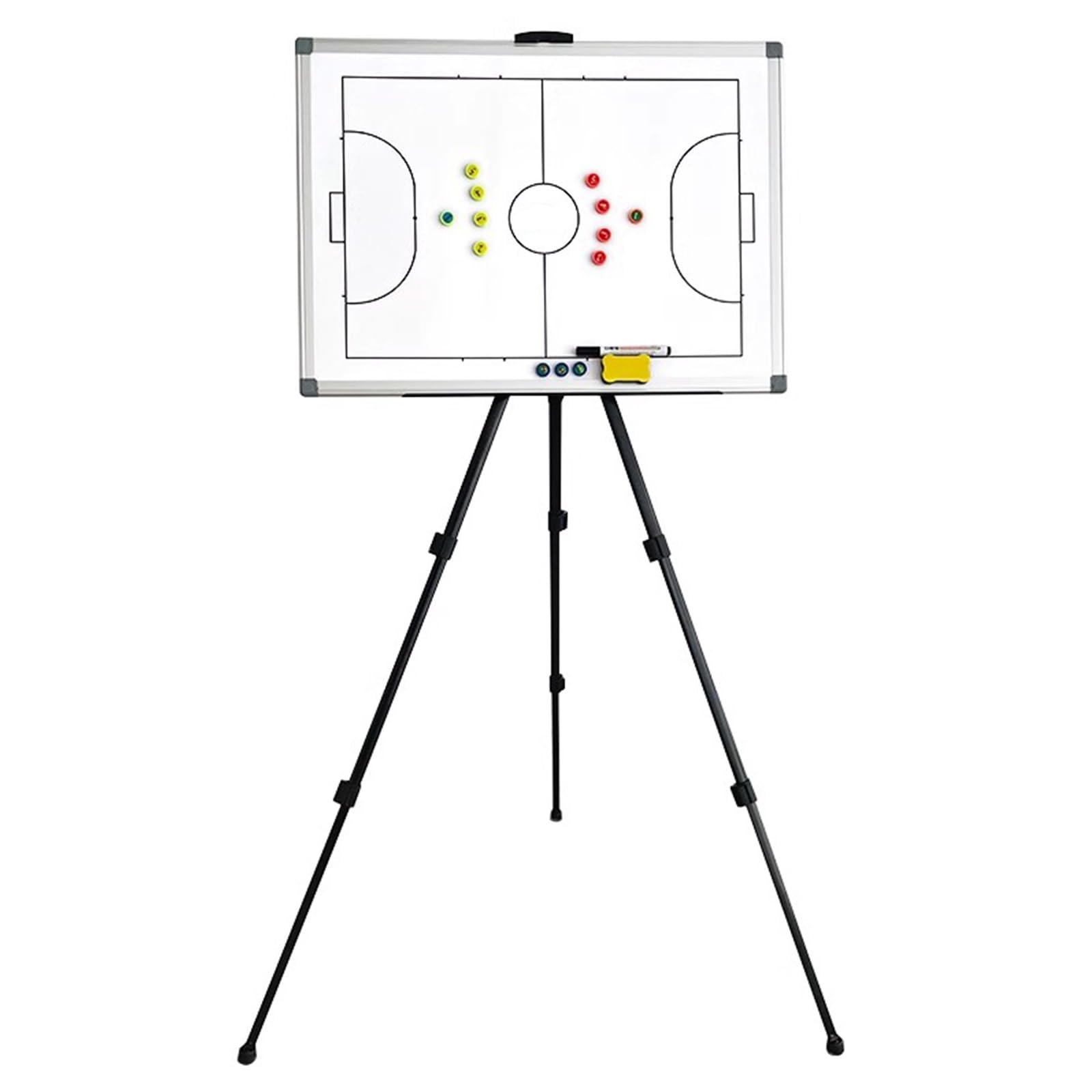 Lavagna Allenatore Calcio a 5, Lavagna Tattica Futsal, Lavagnetta Futsal, Cartella Tattica Bifacciale con Tote Bag, Pezzi degli Scacchi, Gomma, Facile da Montare