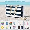 Strandtasche, Badetasche Wasserdicht Strandtasche Groß mit Reißverschluss Schwimmbad Tasche, Grosse Strandtasche XXL Familie Einkaufstasche Faltbar Umhängetasche Tragetasche Shopping Bag Reisetasche #4