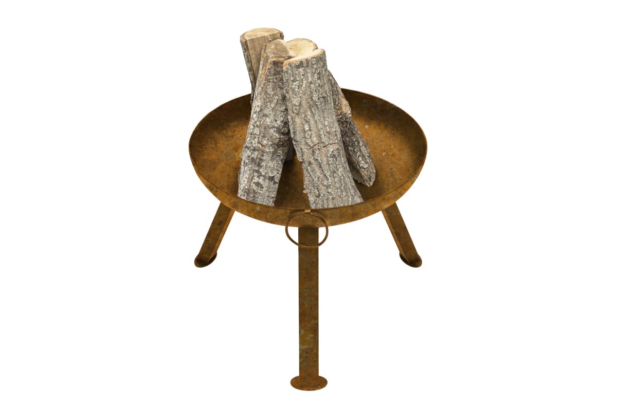 Bombe Feuerbecken aus Cortenstahl – Kompakte Feuerschale Ø 48 cm – Rostoptik mit Patina – Outdoor Feuerstelle für Garten, Terrasse & Camping – Wetterfest, mobil & stilvoll