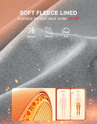 Image of G Gradual Women's Fleece Lined Joggers with Zipper Pocket Water Resistant Running Hiking Pants Winter Warm Thermal Sweatpants