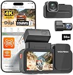 WOLFBOX X5 Duo 4K+2.5K Dash Cam Anti-Shake, 8MP STARVIS 2 IMX678 IMX675, Dual Car Camera Front and Rear, 5.8GHz Wi-Fi GPS, Included 64GB Card, Voice Control, Touch Screen, Parking Mode