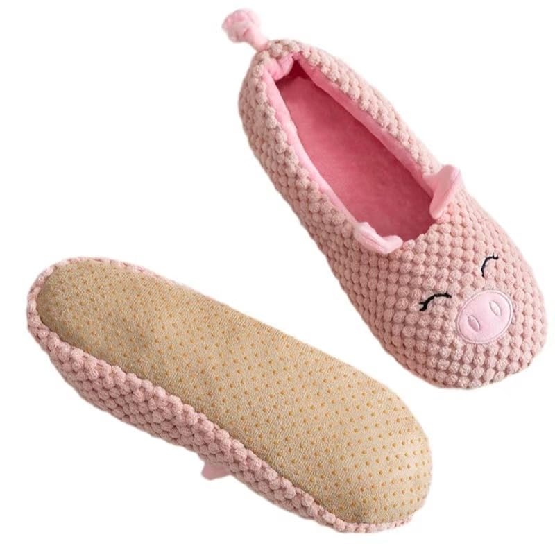 Cute Pig Slipper for Women Cartoon Slippers Animal Slippers Warm Slippers Women's House Shoes Cotton Knit Memory Foam Maternity Slippers