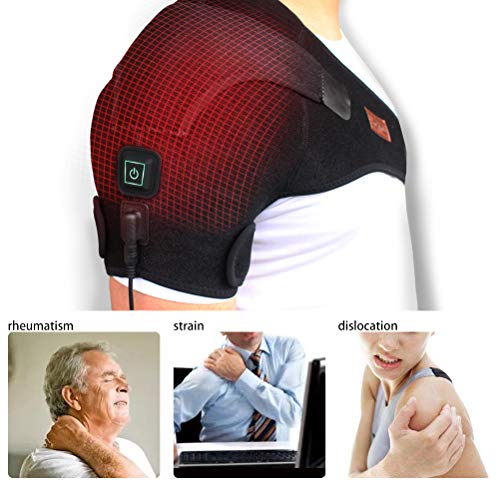 CREATRILL Heated Shoulder Wrap, 3 Heat Settings, Heating Pad Support Brace for Rotator Cuff