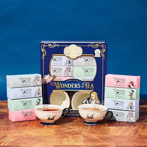Image of Alice's Adventures in Wonderland Book Gift Set, Tea Cups & Tea | Tea Cups, Book Lover, Literary Gift, Afternoon Tea, Tea Party, Collector Gift, Herbal, Black & Green Tea