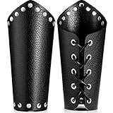 2 Pieces Unisex Faux Leather Gauntlet Wristband Arm Guards Viking Wrist Guard Medieval Knight...