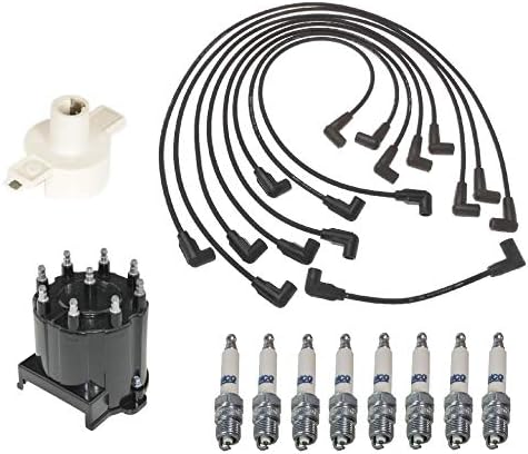 Ignition Kit Distributor Rotor Cap Wire Spark Plugs for Chevy GMC V8