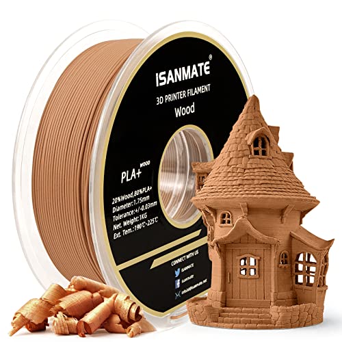Image of iSANMATE 3D Printer Filament - Yellow Pear PLA+ Wood Filament 1.75mm, 1kg Spool (20% Real Wood Fiber)