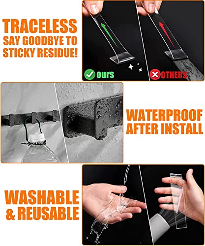 Extended Double Sided Tape Heavy Duty - 160" X 1.2" - Removable & Reusable - Clear & Strong Adhesive Nano Tape - For Mounting, Picture Hanging Strips, Posters, Carpet, Wall Home Office Outdoor #TOP6