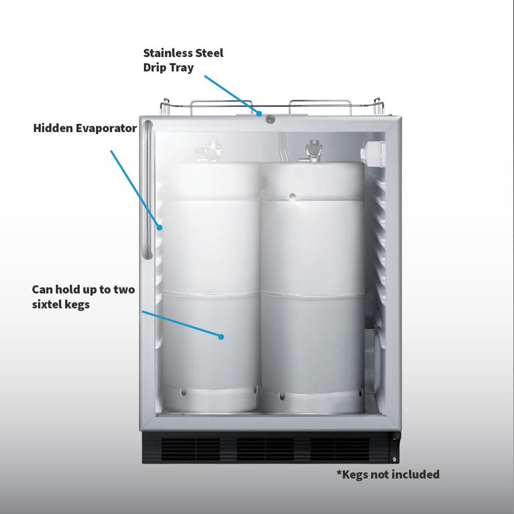 Summit 24" Undercounter Kegerator, ADA-Compliant, Glass Door- Sbc56gbinkada on Fridge.com - View 5