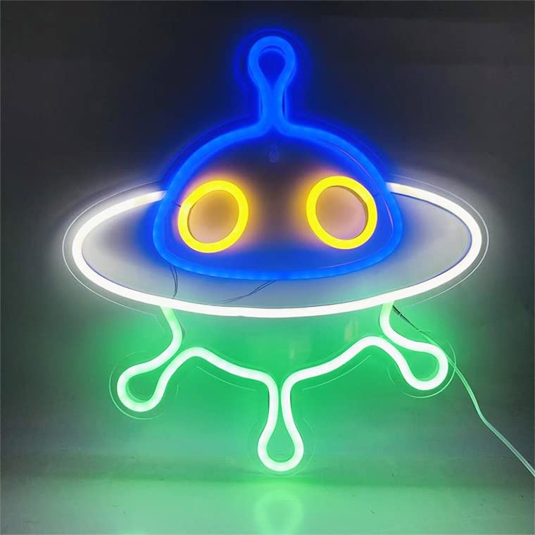 ネオンサイン　ネオン管　宇宙人　ハロウィン　パーティー装飾　オーダーメイド Amazon | LED ネオンサイン UFO 宇宙人 星人 ユーフォー USB電源
