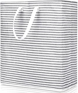 Caroeas 100L XX-Large Pop Up Laundry Hampers, Collapsible Laundry Basket Easy Storage, Freestanding Laundry Hamper with Reinforced Long Handles, Waterproof Large Laundry Hamper (Grey Stripe)