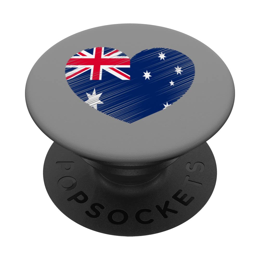 Vintage Australia Australian Flag Pride Support Australian PopSockets Swappable PopGrip, Black