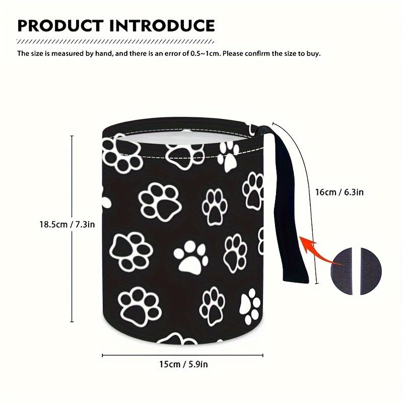 Image of Portable Reusable Waterproof Car Trash Bin, Multipurpose Vehicle Organizer, Road Trip Essentials (Dog paw 2)