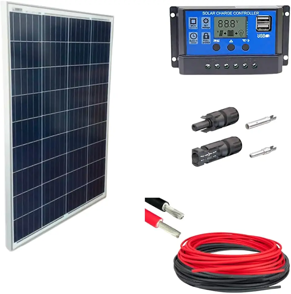 Kit Painel Placa Energia Solar 60wp Pwm 30a Cabo E Mc4