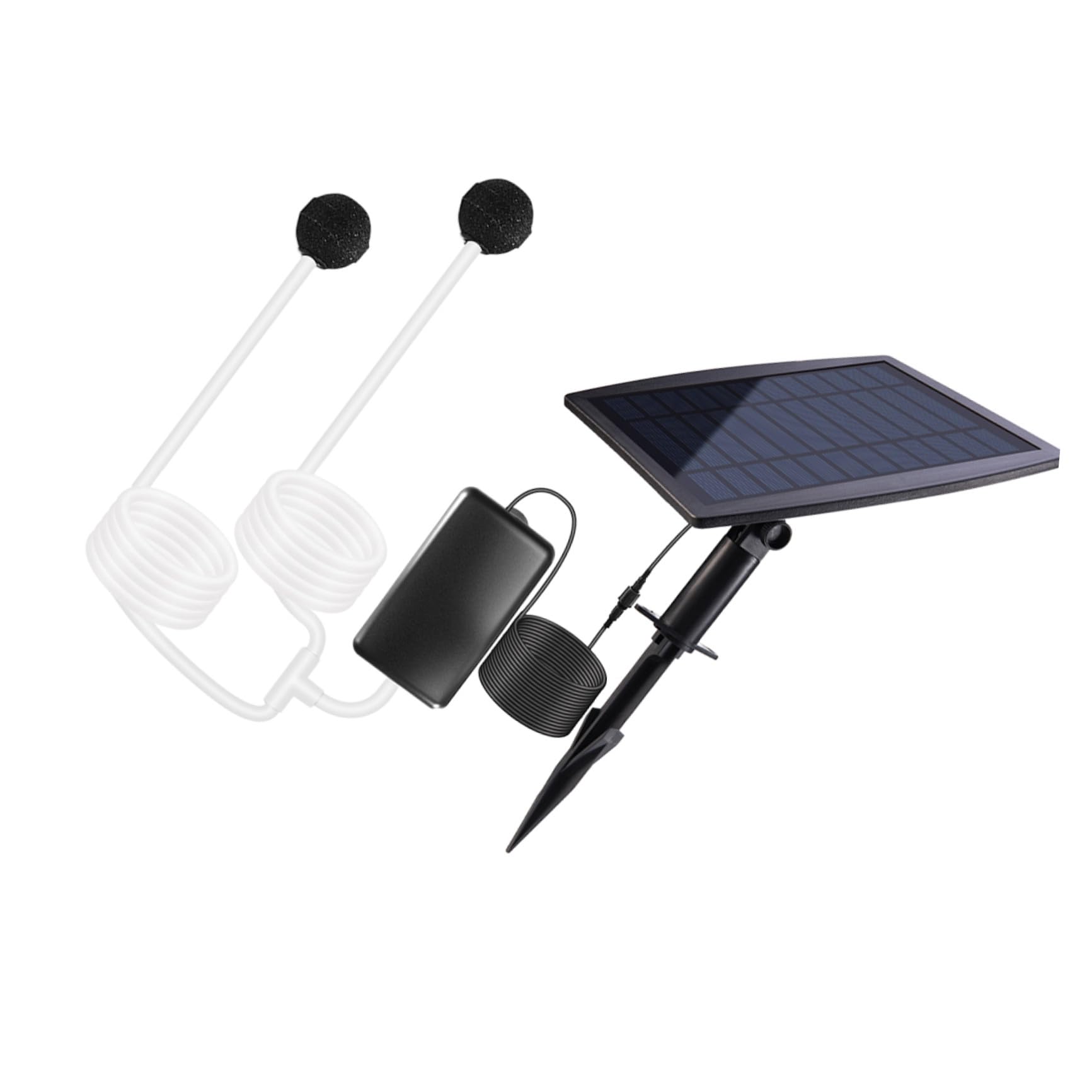 Hemobllo Solar Sauerstoffpumpe für Teich und Aquarium Tragbar 1 L/min 1800 Mah Leiser Belüfter für Außenbereich