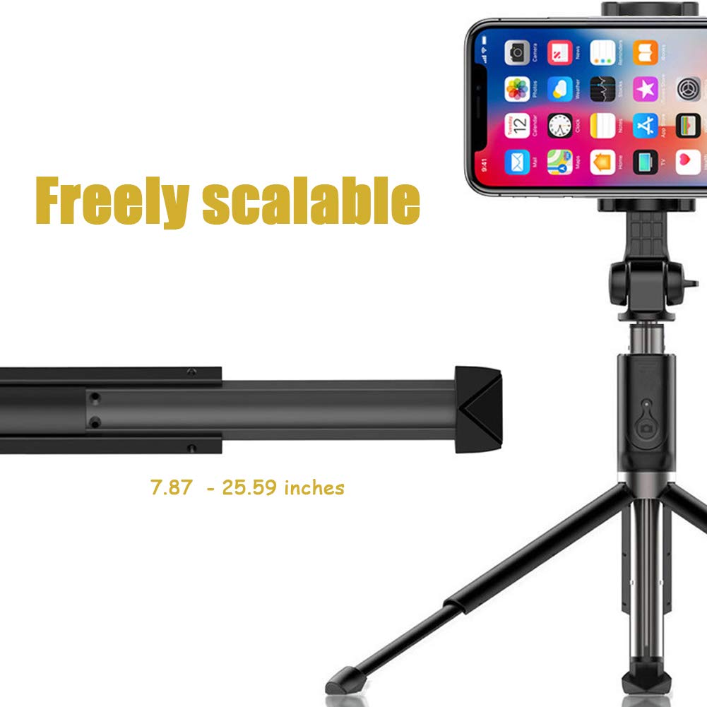 Selfie Stick Treppiede, Portatile Allungabile Selfie Stick Treppiede Con Wireless Bluetooth Remote Per Galaxy S9 / S9 Plus / S8 / S8 Plus
