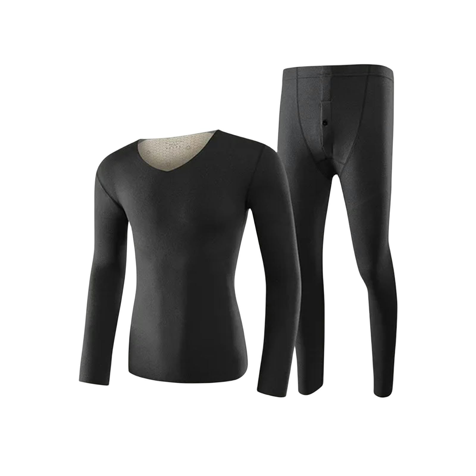 MdybF Conjuntos Térmicos para Mujer Ropa De Ropa Interior Térmica para Mujeres Ropa De Invierno Lencería Tibia para -Hombres Gris Oscuro-XXXL (75-88 Kg)