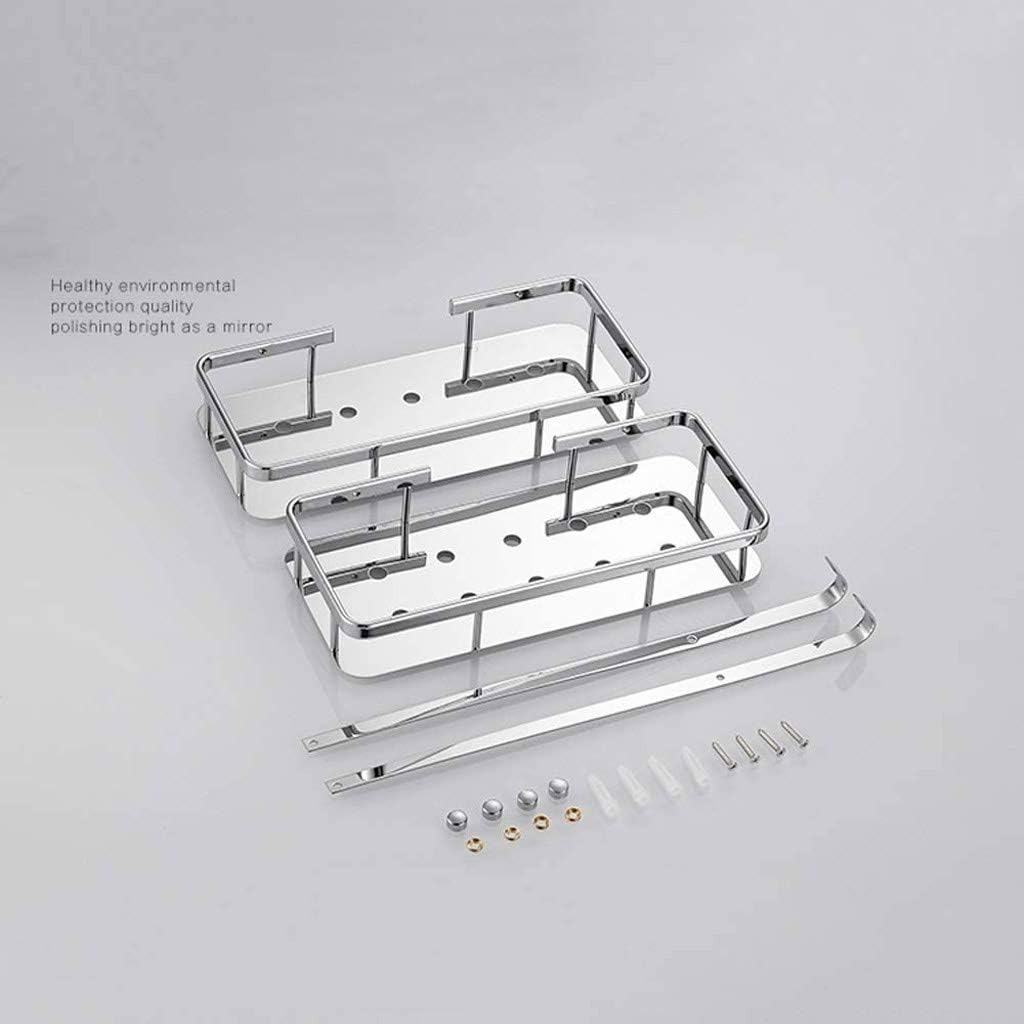 Wall Mounted Bathroom Shelf Without Drilling, Kitchen Storage Basket with Stainless Steel Anti Rust Plastic Shower