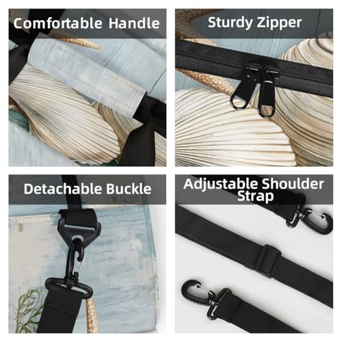 Seashell Starfish Custom Ballet Dance Bag Rustic Wooden Personalised Sport Gym Bag for Travel, Duffel, Weekender4