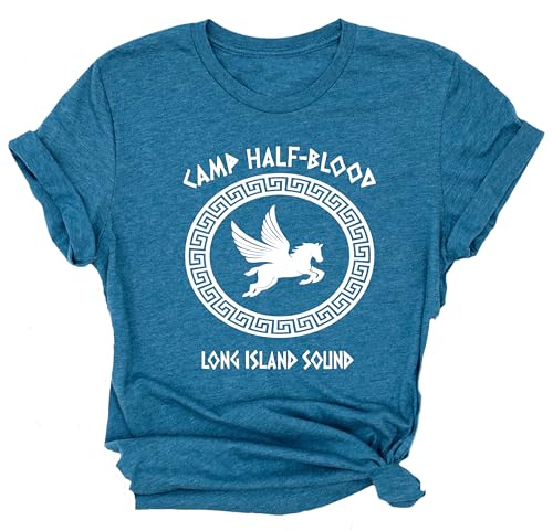Camp Jupiter, Camp Half-Blood Chronicles Branches T-Shirt, Percy Jackson And Olympian Adult T-Shirt, Camp Half Blood 3, Camp Half-Blood Shirt (Unisex M, 6) Heather Deep Teal)2