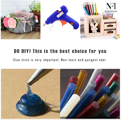 Image of NFI essentials 20W Hot Melt Glue Gun With On-off Switch Anti Drip Heavy Duty Industrial Leak Proof DIY Projects for School Arts & Craft and Quick Repairs (Navy Blue)