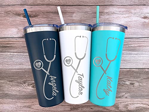 Avito 22 Oz Personalized Nurse Gift, Laser Engraved Nurse Tumbler With Stethoscope, Doctor Tumbler, Doctor Gift, Rn Nurse Graduation, Nursing Student #TOP1