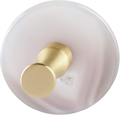 Miniatura 8 de Rockcloud Paquete de 2 tiradores redondos de ágata para cajones de gabinete, cajones y armarios, ganchos para colgar en la pared, ganchos para