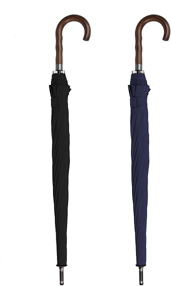 Long Umbrella, Mens, Womens, Ultra Water Repellent, 12 Ribs, 230T High Strength Fiberglass, Teflon Treatment, Lightweight, Windproof, Durable, Large, Automatic Open Cane Umbrella, For Both