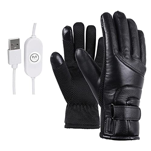 RPEIXYA wasserdichte Beheizbare Handschuhe USB Beheizbare Handschuhe mit Touchscreen-Funktion Winter Motorrad Reithandschuhe Männer Frauen Warme Handschuhe Outdoor Reiten Wandern Angeln