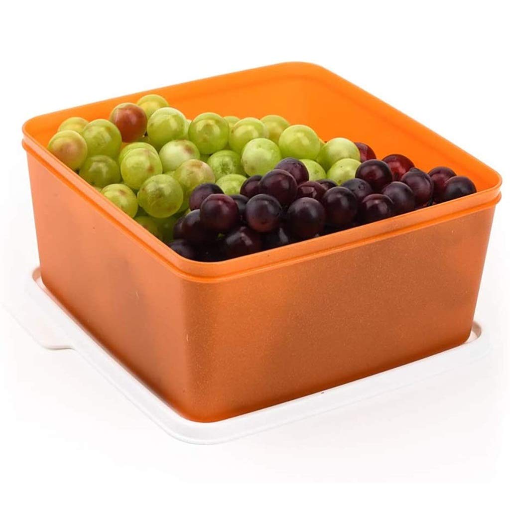 Caja de almacenamiento de nevera, contenedor de almacenamiento de alimentos, tanques de almacenamiento de plástico, organizador de armario de despensa de nevera para mantener fresco para almacenar v