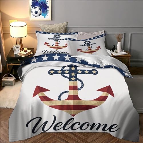 Housse de couette ancre résistante fermeture éclair contre draps rêches - 6