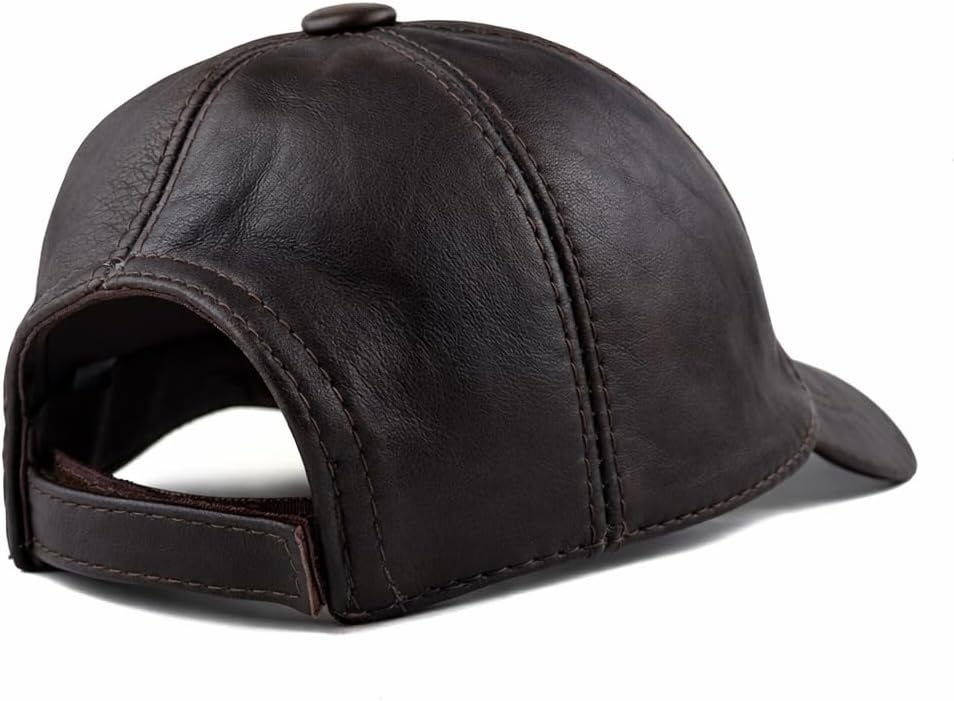 Genuine Leather Baseball Cap 100% Real Lambskin Leather Hat | Ball Cap