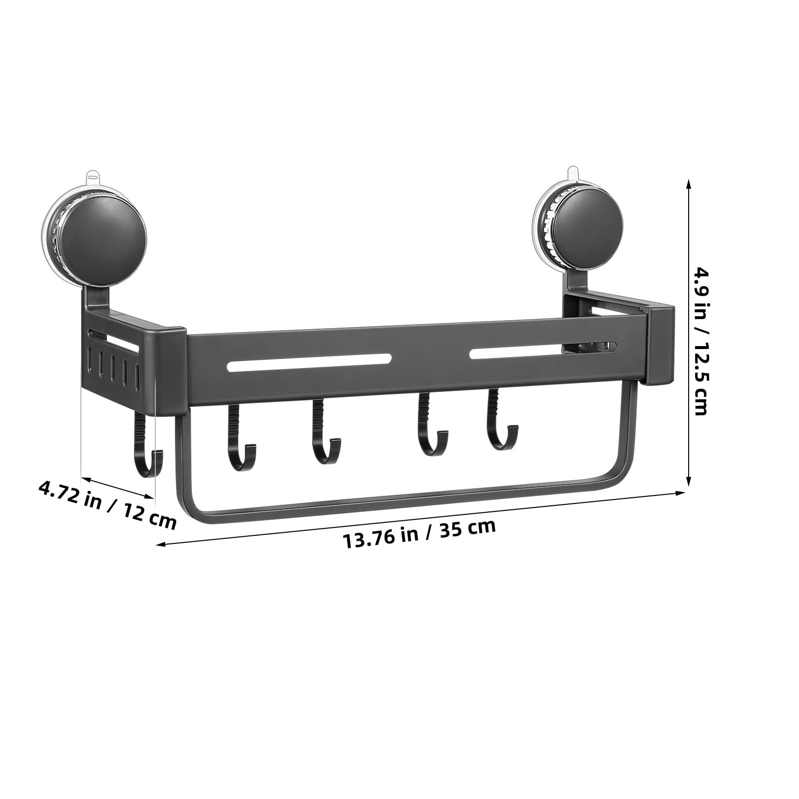 Estante de Almacenamiento de Aluminio y Plástico con Ventosa Organizador de Especias y Utensilios Ahorro de Espacio Práctico para Cocina y Despensa