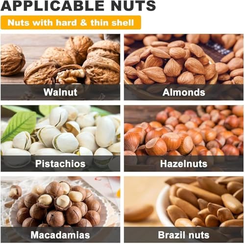 Casse-Noix Electrique - Multifonctionnel - Design Anti-éclaboussures 360° Résistance 40-50kg Amovible et Lavable pour Noix, Pécan, Noisettes, Amandes