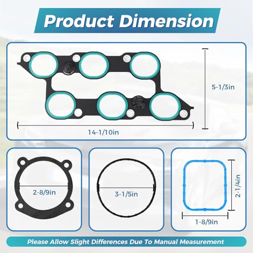 Image of MS972401 Lower Upper Intake Manifold Gasket Set, Compatible with G MC Acadia 3.6L 2009-2016, Compatible with Buick Enclave 3.6L 2009-2017, Buick Lacrosse 3.6L 2012-2016, Replace MS19932