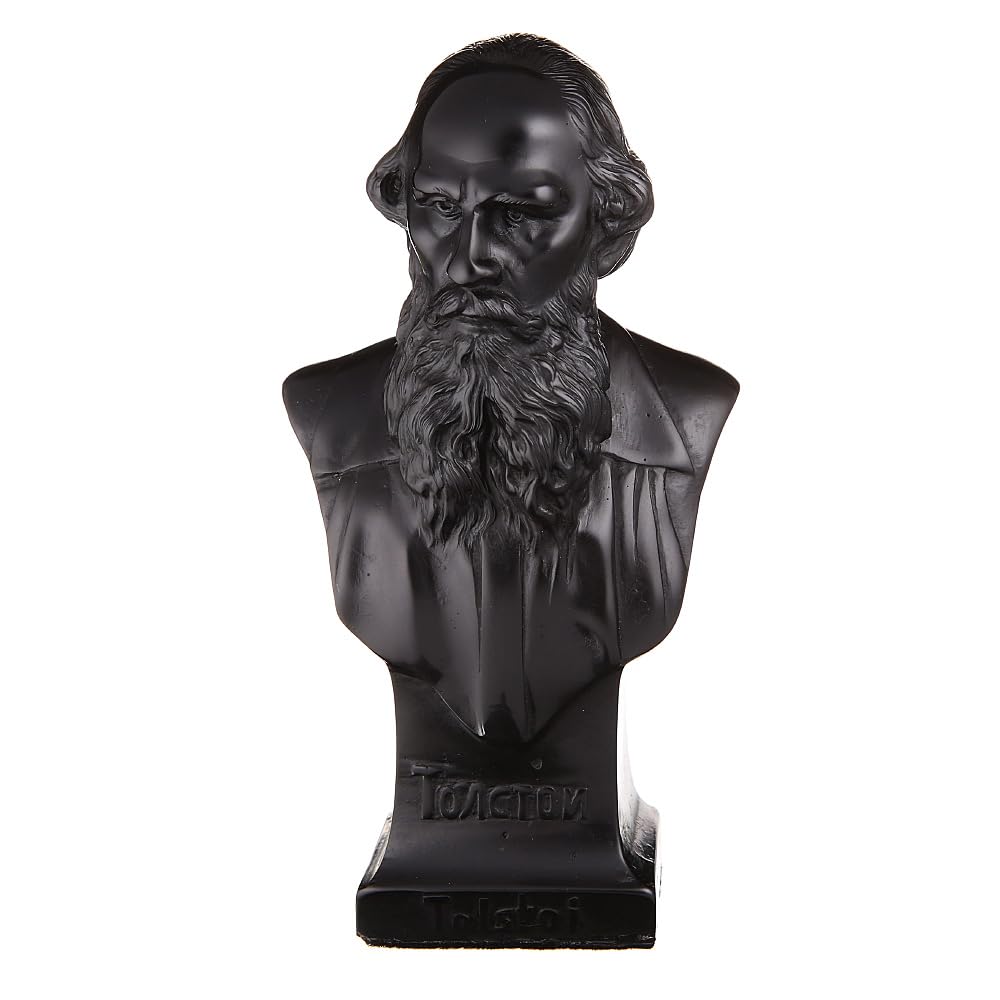 Russian Writer Leo (Lev) Tolstoy Stone Bust Statue Sculpture 5.8'' (14.5 cm)