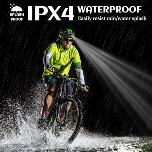 Faros delanteros recargables USB-C de 2000 lúmenes sensor de movimiento contra lluvia 5