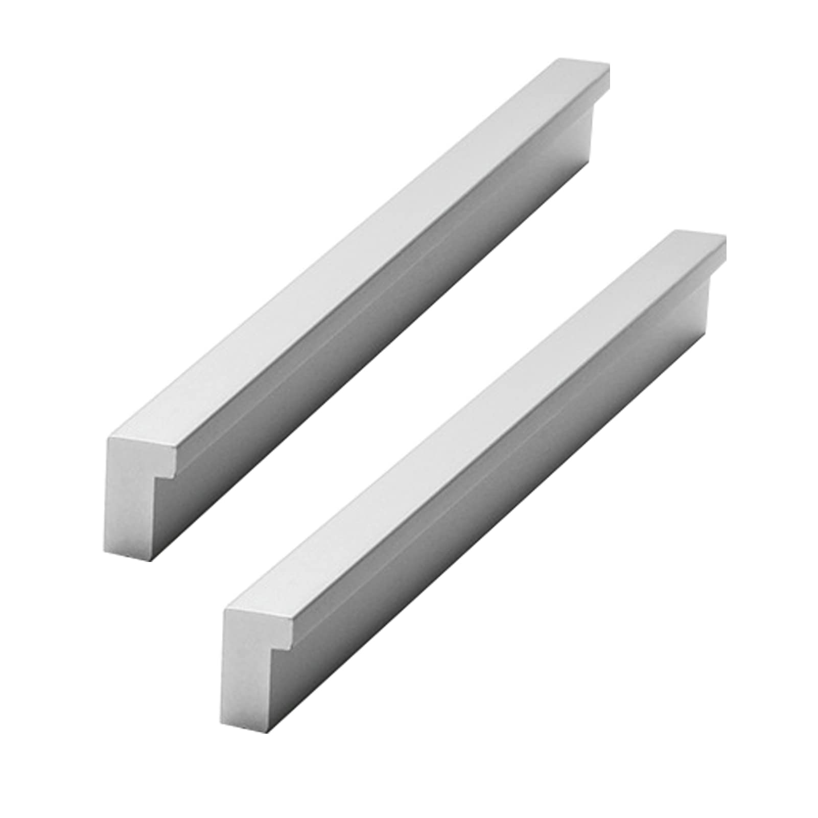 Dswzlqdxb Silver 2 Pieces Door Handle Aluminum Closet Handle Cabinet Pulls L-Shaped Dressing Table Handle Drawer Handle Gloves Cabinet Knobs Door Levers (Hole Distance 32Mm)