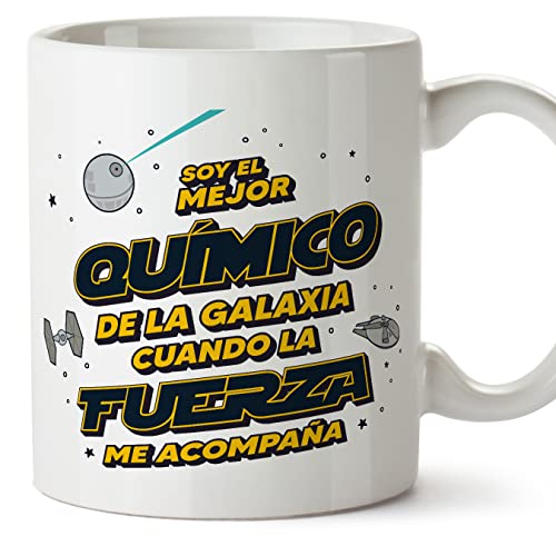 MUGFFINS Tazas para QUÍMICO hombre - En Español - Mejor de la Galaxia Cuando Fuerza me Acompaña - 11 oz / 330 ml - Regalo original y divertido