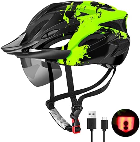 RaMokey Fahrradhelm Erwachsene mit Licht,Radhelm, Cityhelm Urban Fahrradhelm für Herren Damen mit Abnehmbarer Magnetische Schutzbrille Visier, Fahrrad Helm mit 18 Belüftungskanäle5