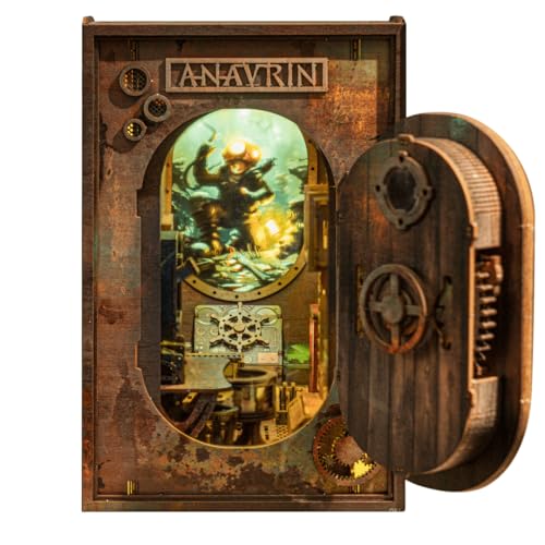 Anavrin Book Nook Kit The Abandoned Submarine DIY 3D Wooden Booknook for Adults, Teens and Book...
